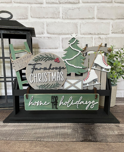 Farmhouse Christmas Interchangeable Kit (Wagon / Raised Shelf)