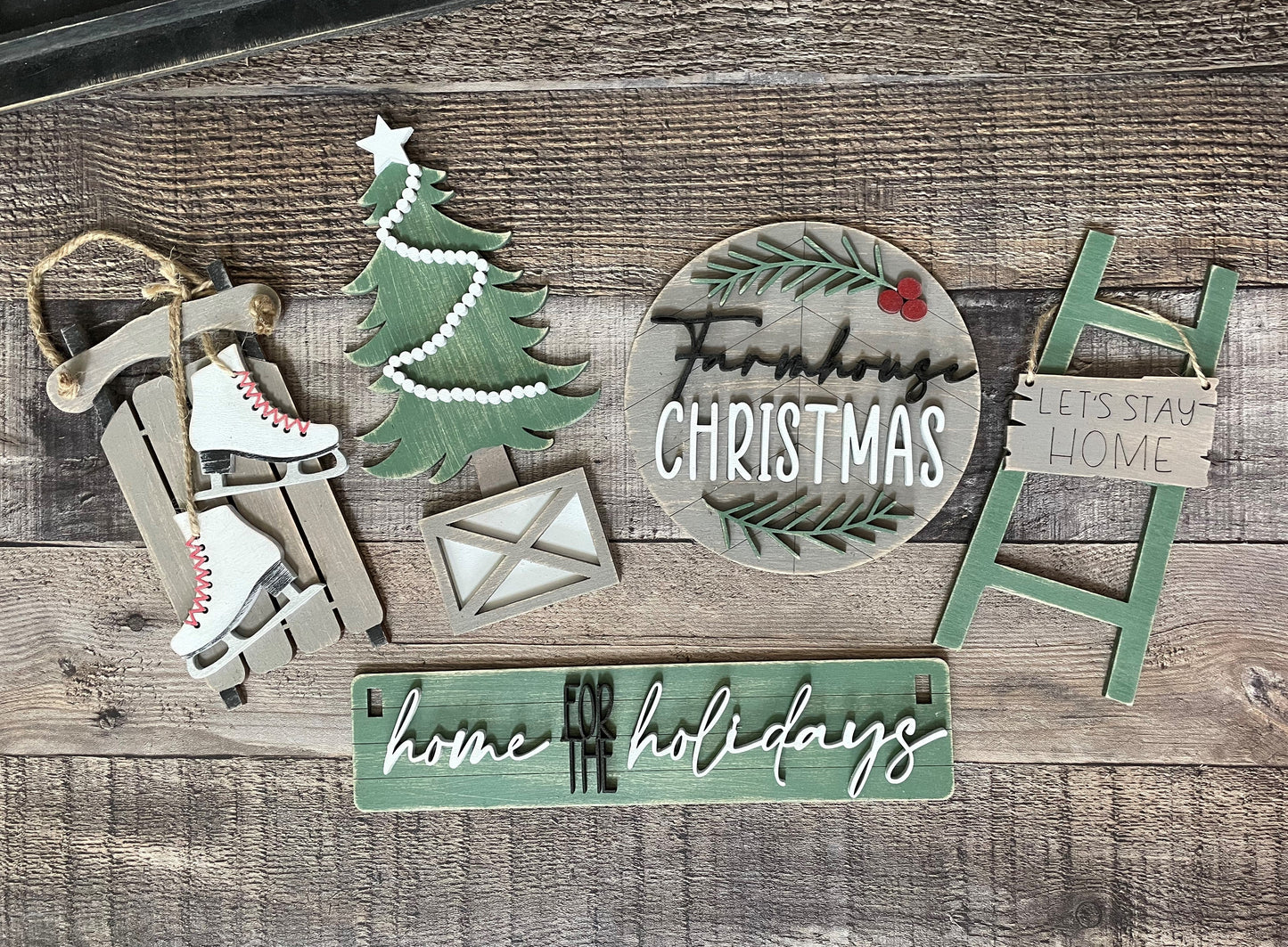 Farmhouse Christmas Interchangeable Project (Wagon / Raised Shelf)