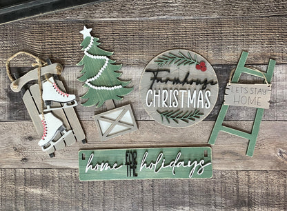 Farmhouse Christmas Interchangeable Kit (Wagon / Raised Shelf)