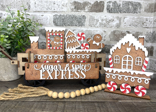 Gingerbread Train Interchangeable Kit (Wagon / Raised Shelf)