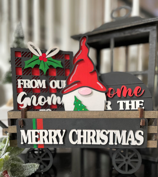 Gnome Christmas Interchangeable Kit (Wagon / Raised Shelf)