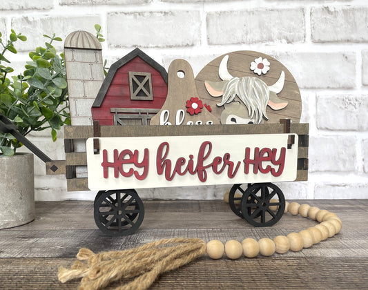 Highland Cow Interchangeable Kit (Wagon / Raised Shelf)