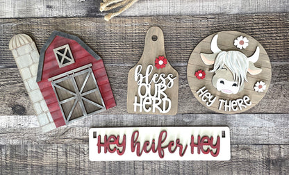 Highland Cow Interchangeable Kit (Wagon / Raised Shelf)