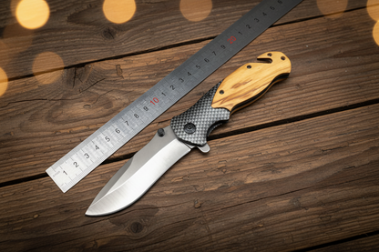Personalized Engraved Pocket Knife with Olive Wood Handle – Gift for Him